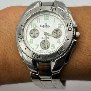 Silver & Green Element Men’s Watch